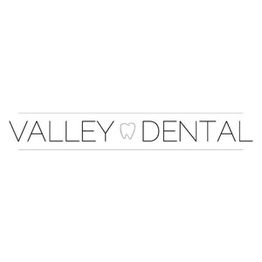 Valley Dental logo with a tooth icon between the words.