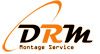 Logo: "DRM Montage Service" in Schwarz und Orange mit schwungvollem Bogen.