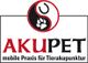 Logo von Akupet, mobile Praxis für Tierakupunktur, mit Yin-Yang-Symbol und Pfote.