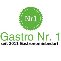 Grünes Logo mit "Nr1 Gastro Nr. 1", Text: "seit 2011 Gastronomiebedarf".