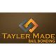Logo for Tayler Made Bail Bonding with interlocking gray and gold squares on a brown background.