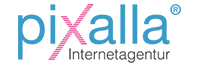 Logo mit einem blauen "e" und pinkem "Com" über dem schwarzen Text "Ecom Express".