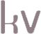 Buchstaben "kV" in grauer Farbe auf weißem Hintergrund.