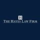 Logo of The Hayes Law Firm with a white "H" on a navy background.