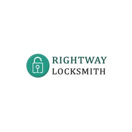 Rightway Locksmith logo with a lock icon in a green circle.