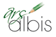 Logo mit dem Schriftzug "ars albis" und einem grünen Bleistift als Teil des Designs.