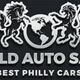 Logo: Horse and lion flank Earth. Text reads "World Auto Sales - Best Philly Cars."