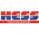 Hess-Krane-Logo in Rot und Blau mit Webseite: www.hess-krane.de.