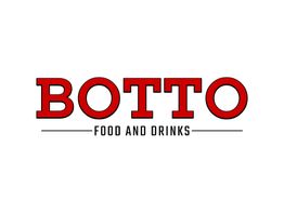 Scritta "BOTTO Food and Drinks" in rosso e nero su sfondo bianco.