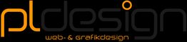 Schwarzes Logo mit oranger Aufschrift: "pl design web- & grafikdesign".