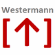 Logo mit rotem Pfeil nach oben und eckigen Klammern, darüber der Text „Westermann“.