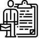 Person and clipboard icon, representing documents or checklist.