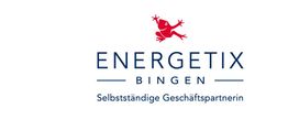 Logo von Energetix Bingen mit rotem Frosch, Schriftzug "Selbstständige Geschäftspartnerin".