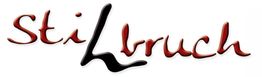 Stilisiertes Logo mit dem Wort „Stilbruch“ in roter und schwarzer Schrift.