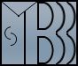 Graues Logo mit stilisierten Buchstaben "Y", "B" und "3" auf blauem Hintergrund.