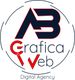 Logo con le lettere "AG" e testo "Grafica e Web Digital Agency" in un cerchio.