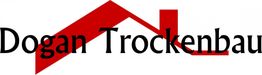 Schriftzug "Dogan Trockenbau" mit rotem Dachsymbol darüber.