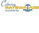 Logo mit Text: "Catering Ratswaage Magdeburg" in blau und gelb.