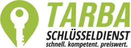 Schlüsseldienst-Logo mit grünem Schlüssel und Text: "Tarba Schlüsseldienst - schnell, kompetent, preiswert".
