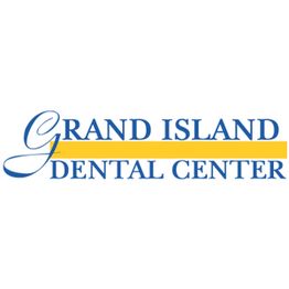 Grand Island Dental Center logo with blue and yellow text.