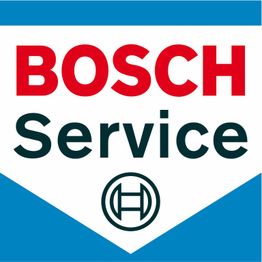 Logo von Bosch Service mit rotem und schwarzem Text auf weißem Hintergrund.