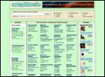Ein grünes, textreiches Webseiten-Layout mit Navigation und Bildvorschauen auf der rechten Seite.