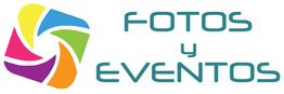 Logotipo con una espiral colorida y el texto "FOTOS y EVENTOS".