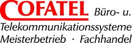 COFATEL-Logo mit Text: Büro- und Telekommunikationssysteme, Meisterbetrieb, Fachhandel.