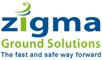 Logo von Zigma Ground Solutions mit dem Slogan "The fast and safe way forward".