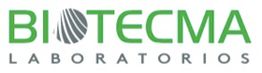 Logo de BIOTECMA Laboratorios, letras verdes y grises con diseño de referencia biotecnológica.