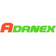 Logo mit dem Wort "ADANEX" in grüner und roter Schrift auf weißem Hintergrund.