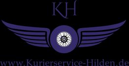 Logo mit Flügeln und Rad. Text: KH, www.Kurierservice-Hilden.de.