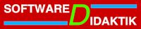 Der Text "Software Didaktik" auf rotem Hintergrund, das "D" ist grün hervorgehoben.