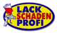Logo mit "Lack Schaden Profi" in Gelb, Rot und Blau, neben einem Farbsprühgerät.
