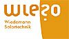 Logo mit orangefarbenem Hintergrund, Text "Wiedemann Solartechnik".