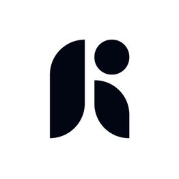 Abstraktes Logo mit geometrischen Formen: Halbkreise und Linien bilden eine stilisierte Figur.