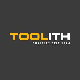 "TOOLITH-Logo auf dunkelgrauem Hintergrund, Text: 'Qualität seit 1986' in Weiß."