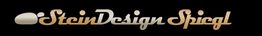Logo-Schriftzug: "SteinDesign Spiegl" in stilisierter Schrift auf schwarzem Hintergrund.