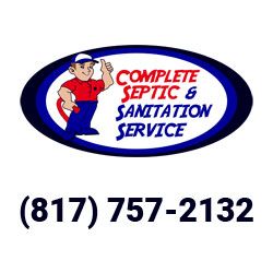 Logo for Complete Septic & Sanitation Service with a phone number: (817) 757-2132.