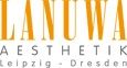 Textlogo: "LANUWA AESTHETIK" in orange und grau, mit "Leipzig - Dresden" darunter.