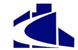 Blue geometric shapes forming a modern abstract logo design.