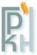 Logo mit den Buchstaben "PKH" und zwei orangefarbenen Flammen oben rechts.
