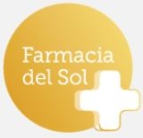 Logo de Farmacia del Sol con un círculo amarillo y una cruz blanca.