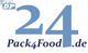 Blau-weißes Logo mit großer "24" und Text "Pack4Food.de" darunter. Oben links "Pro DP".