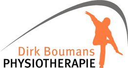 Die Grafik enthält den Text "Dirk Boumans Physiotherapie" mit einer stilisierten Figur.