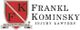 Red crest logo of Frankl Kominsky Injury Lawyers with "Never Settle For Less" banner.