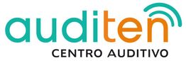 Logo de "auditen" con texto "centro auditivo" y diseño de ondas sonoras en el lado derecho.
