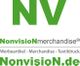 "Logo von NonvisioNmerchandise in Grün mit Text über Werbeartikel und Textildruck."
