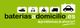 Sitio web de venta de baterías con íconos de vehículos sobre fondo verde.