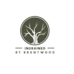 Logo of "Ingrained by Brentwood" featuring a stylized tree inside a circle.